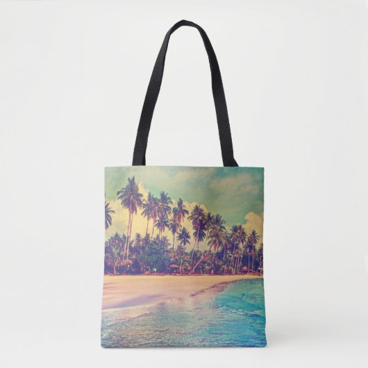 Tote Bag Paradis tropical : mer, hôtel, plage. (Devant)