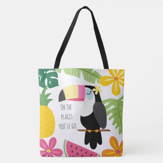 Tote Bag Paradis Tropical Plage Colorée (Devant)