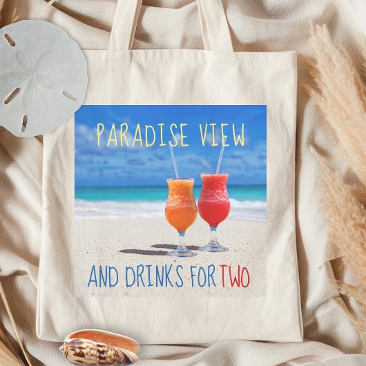 Tote Bag Paradise View Boissons pour Deux Plages Dit