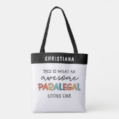 Tote Bag Paralegal sur mesure Awesome Assistant juridique a (Dos)
