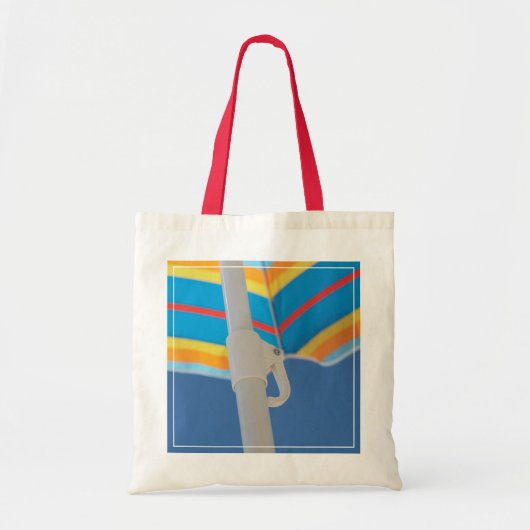 Tote Bag Parapluie de plage rayé (Devant)