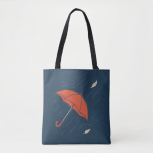 Tote Bag Parapluie qui s'échappe - minimal Rainy Mood Art