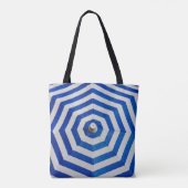 Tote Bag Parapluie rayé ouvert (Dos)