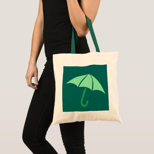 Tote Bag Parapluie vert Pop Art (Devant (produit))