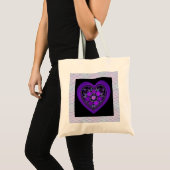 Tote Bag Parapluie violet & coeurs .7 (Devant (produit))