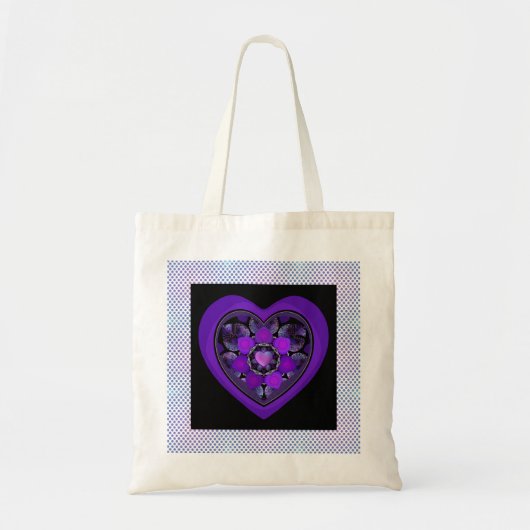 Tote Bag Parapluie violet & coeurs .7 (Devant)