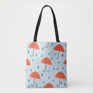 Tote Bag Parapluies : Aquarelle Automne gouttes