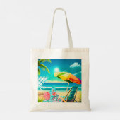 Tote Bag Parapluies de plage d'été, planche de surf et arbr (Dos)