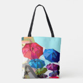 Tote Bag Parapluies lumineuses sur la rue, votre nom (Dos)