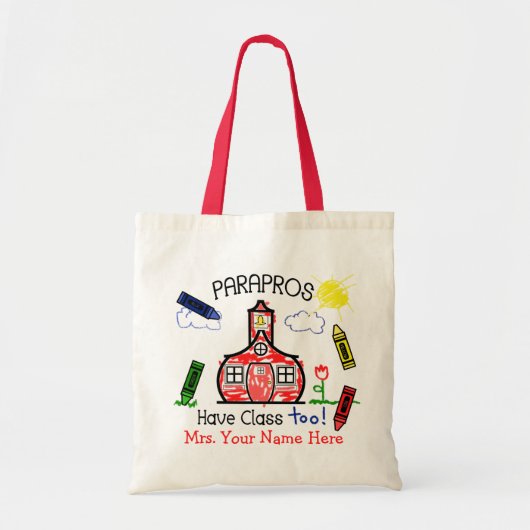 Tote Bag Parapros ont la classe aussi ! École et crayons (Devant)