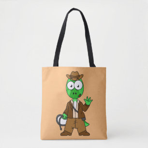 Tote Bag Parasaurolophus Habillé Comme Indiana Jones.