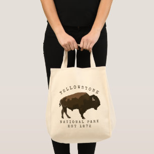 Tote Bag Parc national de Bison Yellowstone Établi Daté