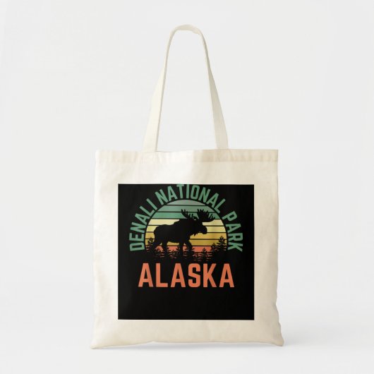 Tote Bag Parc national de Denali Alaska Moose Randonnée Nat (Devant)