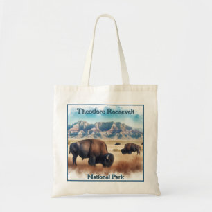 Tote Bag Parc national de Theodore Roosevelt Bison Souvenir