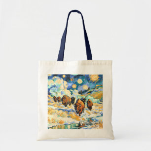 Tote Bag Parc national de Yellowstone Bison Vintage Van Gog