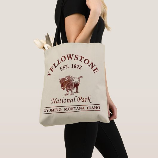 Tote Bag Parc national de Yellowstone vintage (De près)