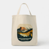 Tote Bag Parc national de Yellowstone Wyoming Mounts Rétro (Dos)