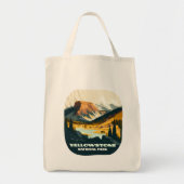 Tote Bag Parc national de Yellowstone Wyoming Mounts Rétro (Devant)
