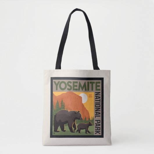 Tote Bag Parc national de Yosemite | Famille d'ours (Devant)