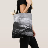 Tote Bag Parc national des Glaciers Lac caché Noir blanc (De près)