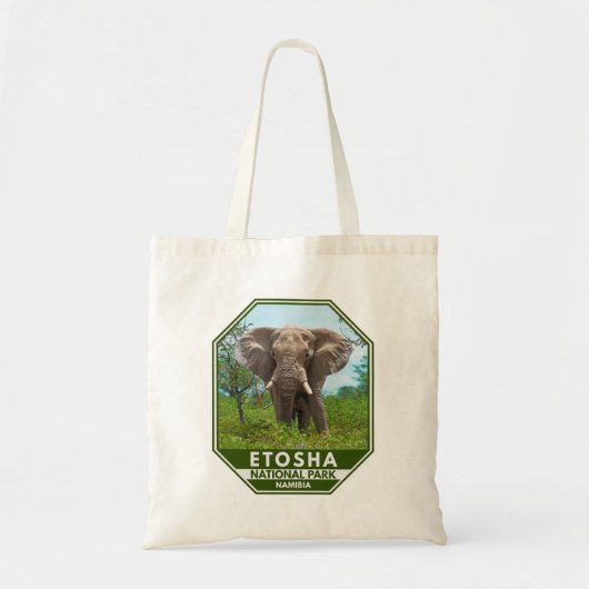 Tote Bag Parc national d'Etosha Namibie Elephant Aquarelle (Devant)