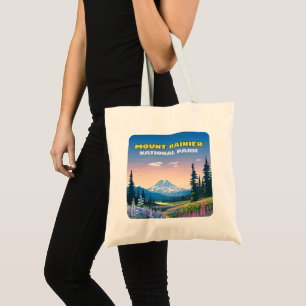 Tote Bag Parc national du Mont Rainier Washington Retro