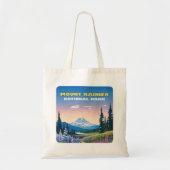 Tote Bag Parc national du Mont Rainier Washington Retro (Devant)
