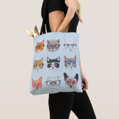 Tote Bag Parce que les chats Texte modifiable Hipster Chats (De près)