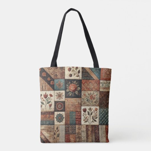 Tote Bag Parcelle en terre cuite unique & Patchwork Rustiqu (Dos)