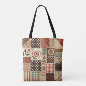 Tote Bag Parcelle en terre cuite unique & Patchwork Rustiqu (Dos)