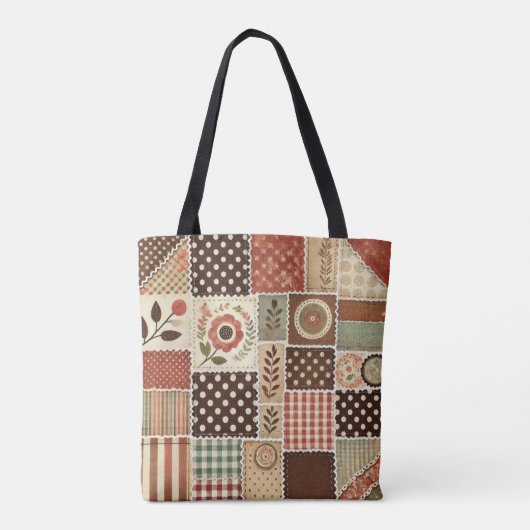 Tote Bag Parcelle en terre cuite unique & Patchwork Rustiqu (Dos)