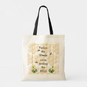 Tote Bag Pardon mauvaises herbes Nourrir les abeilles Amusa (Dos)
