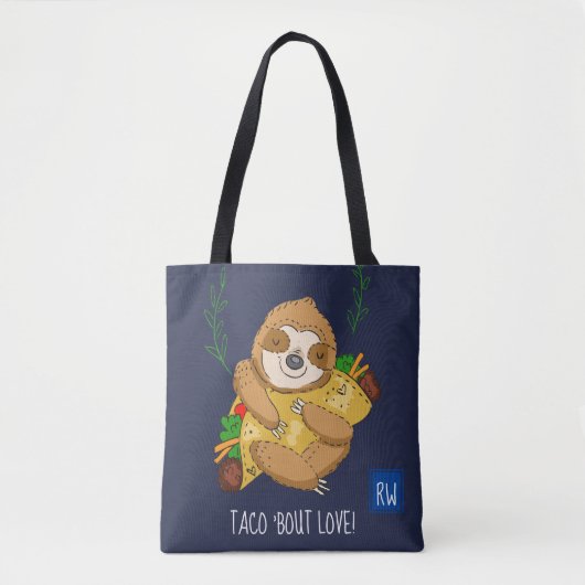 Tote Bag Paresse d'amour d'accès de taco de monogramme ' (Devant)