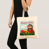 Tote Bag Paresse heureuse de Pâques et oeufs de pâques sur (Devant (produit))