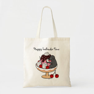 Tote Bag Parfait noir de crème glacée de Labrador et