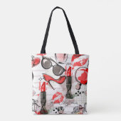 Tote Bag Parfum, rouge à lèvres et une chaussure à talons h (Dos)