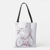 Tote Bag Paris dans le cru rose (Dos)