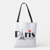 Tote Bag Paris Eiffel Tower Design  (Dos)