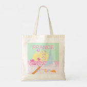 Tote Bag Paris, France, Art du voyage, Preppy, Pastel, Vert (Dos)