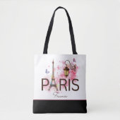 Tote Bag Paris France Tour Eiffel & Lampe (Devant)