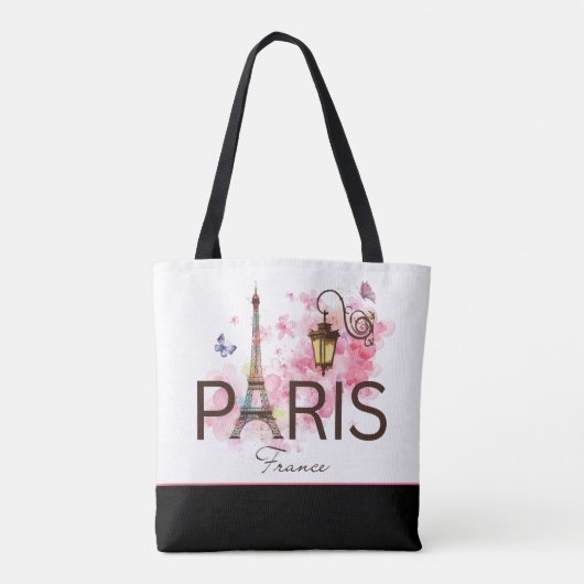 Tote Bag Paris France Tour Eiffel & Lampe (Dos)