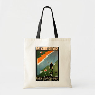 Tote Bag Paris - Londres - Paris par avion