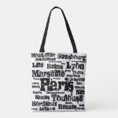 Tote Bag Paris Marseille Lyon France (Dos)