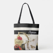 Tote Bag Paris Parfum Parfum Roses Talons & Rouge à Lèvres (Dos)