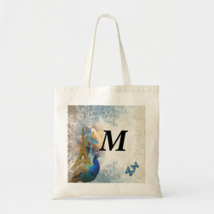 Tote Bag Paris peacock collage