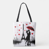 Tote Bag Paris Tour Eiffel Valentines (Dos)