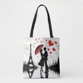 Tote Bag Paris Tour Eiffel Valentines (Devant)