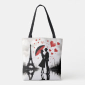 Tote Bag Paris Tour Eiffel Valentines (Dos)