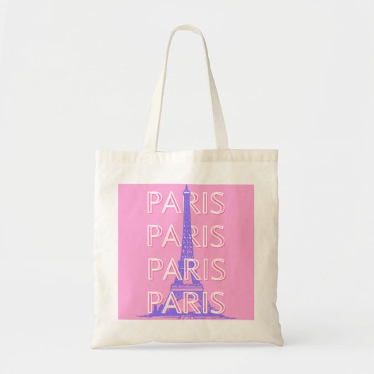Tote Bag Paris Travel Art, Travel Art, Rose (Devant)