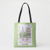 Tote Bag Paris Whimsical et Tour Eiffel Chef français (Devant)
